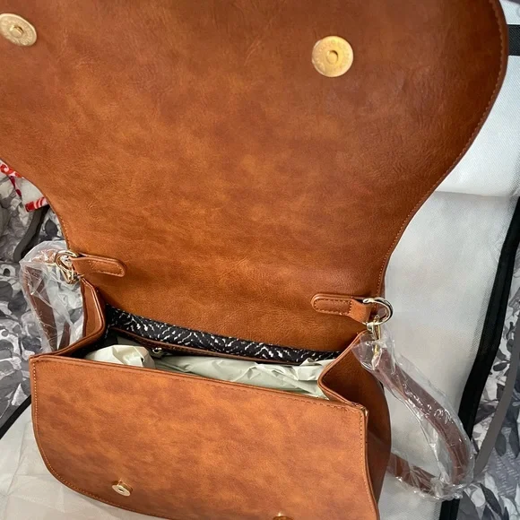 Vegan leather bag brown - Picture 3 of 4